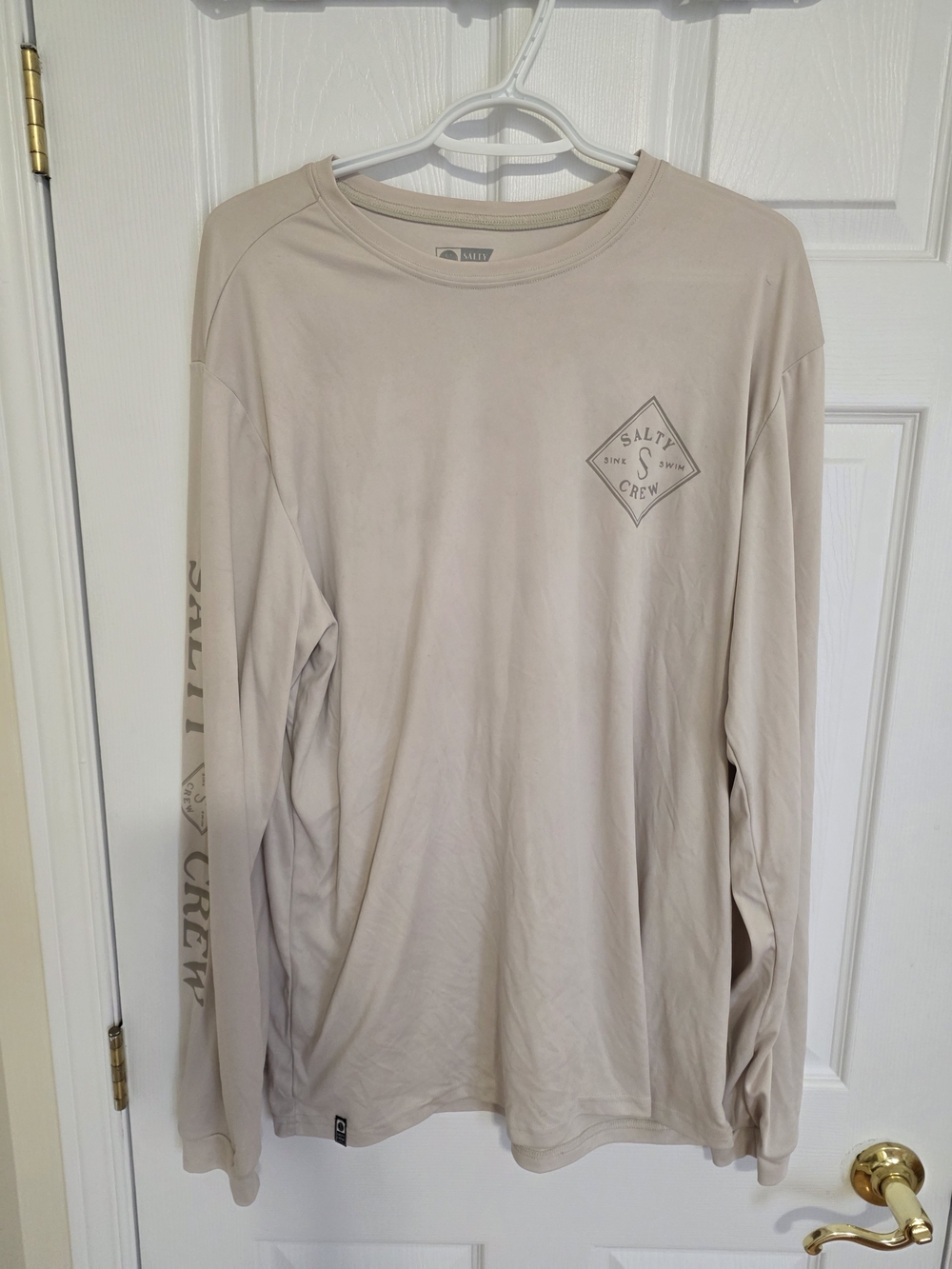 Salt Life Crew Men's Long Sleeve Tee - Beige Outdoor - Fishing-